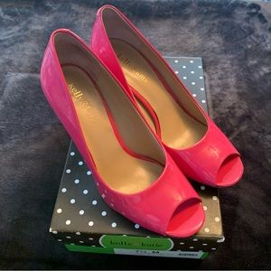 Kelly & Katie fuschia patent leather open-toe pumps Size 7.5